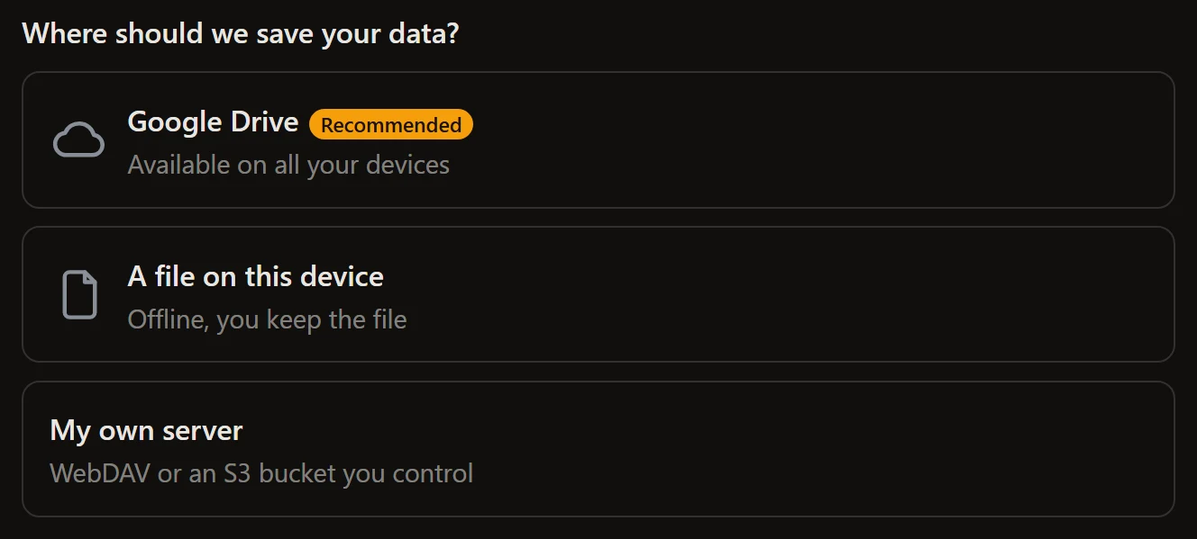 The connect widget, dark theme