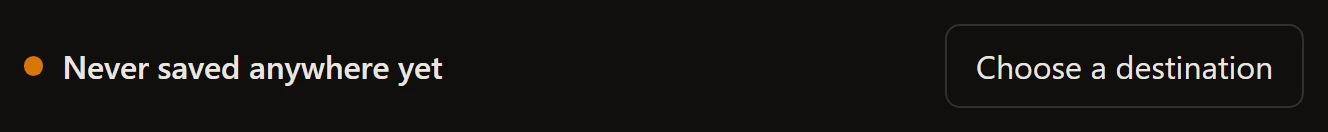 The status widget, dark theme